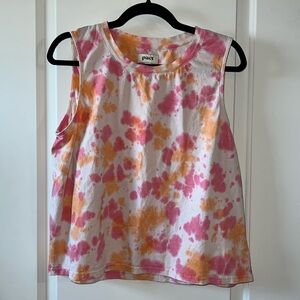 Pact Pink and Orange Tie-Dye Tank Top